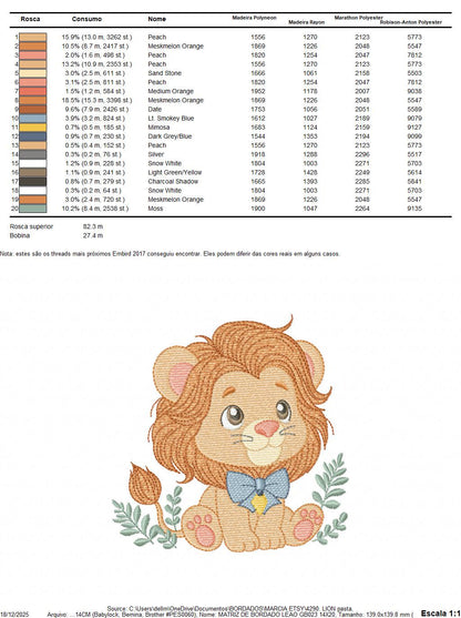 Lion embroidery designs - Safari wild animal with blue tie machine embroidery pattern - Baby Boy file - Instant download pes jef dst hus xxx