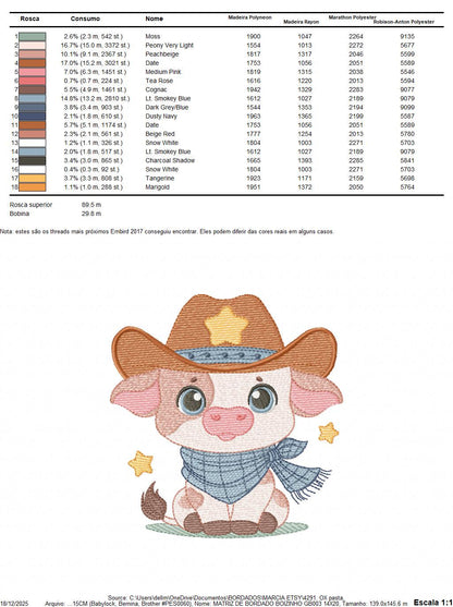 Ox embroidery design - Cow Farm Baby Boy Animal Ranch machine embroidery pattern - Kitchen Towel file - Instant digital download pes jef dst