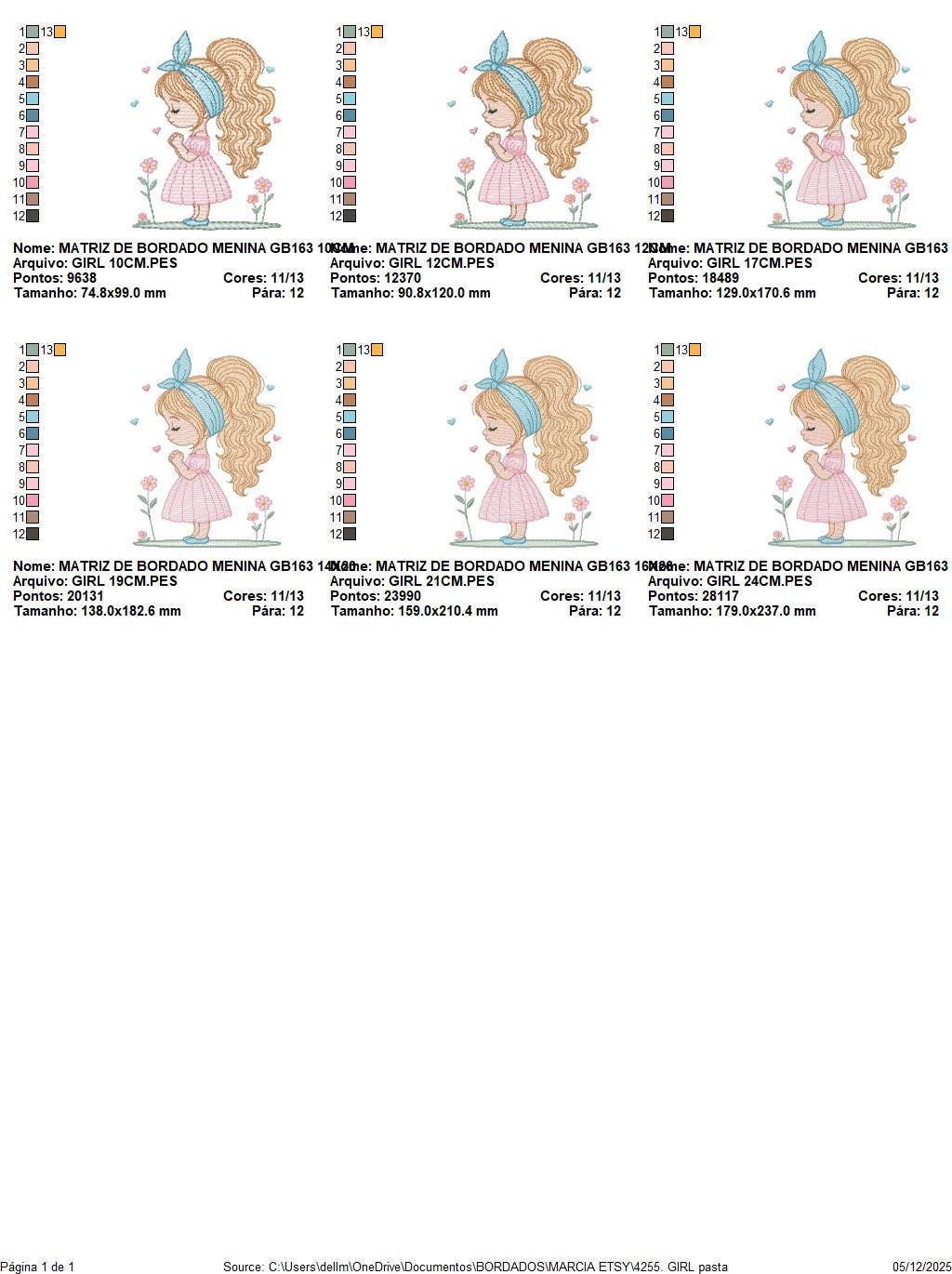 Baby girl embroidery designs - Girl with long hair bun machine embroidery pattern - Princess with flowers file - Instant download pes jef