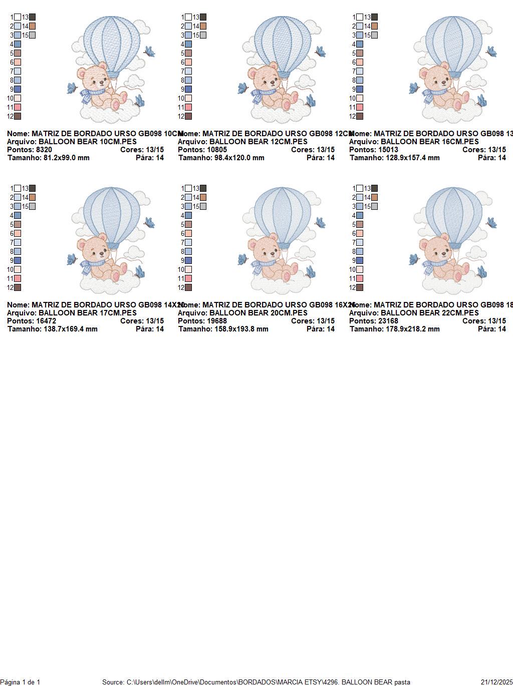 Baby Boy Bear with hot air balloon embroidery designs - Balloon with butterflies and clouds machine pattern - Instant digital download pes
