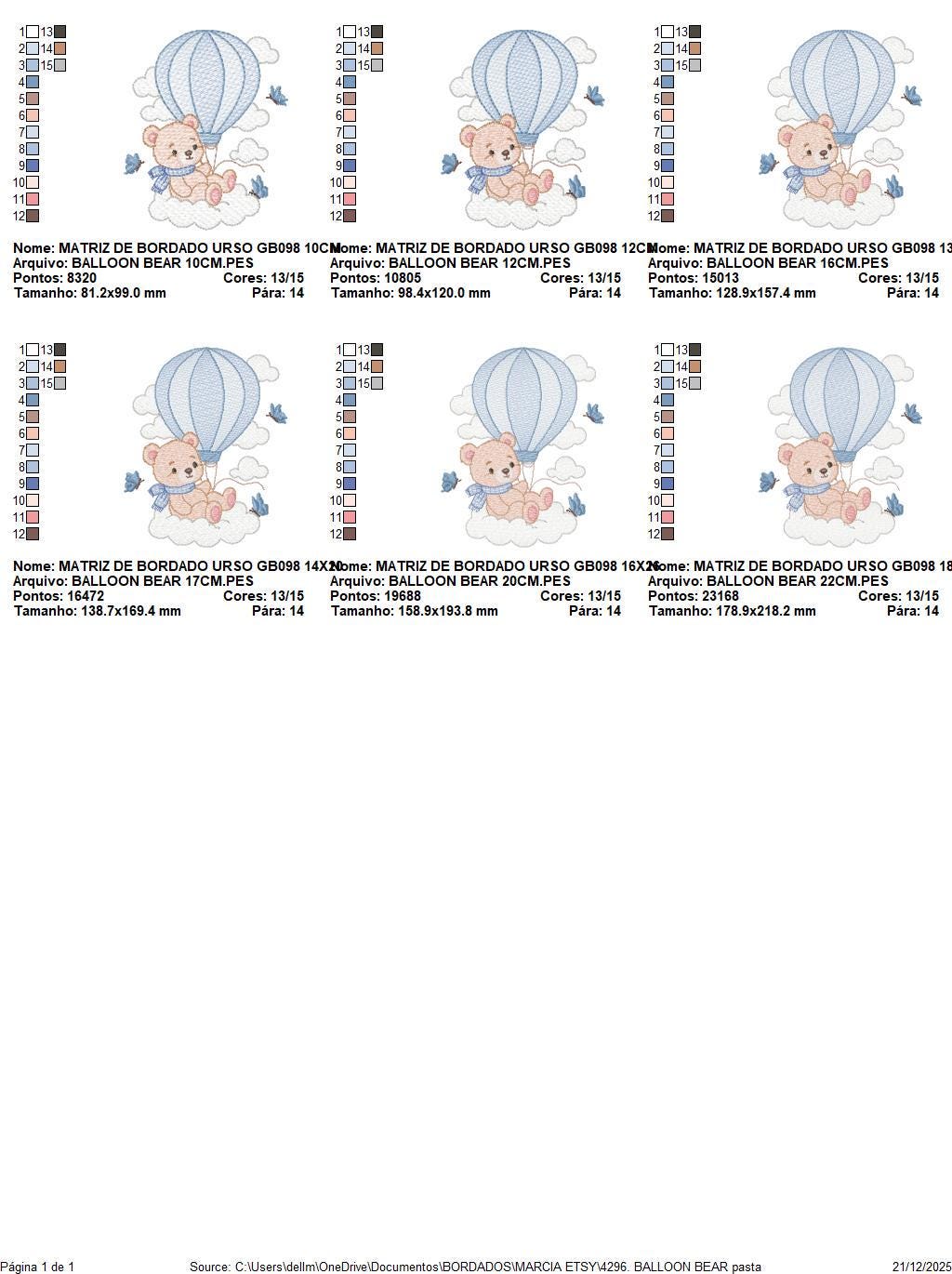 Baby Boy Bear with hot air balloon embroidery designs - Balloon with butterflies and clouds machine pattern - Instant digital download pes