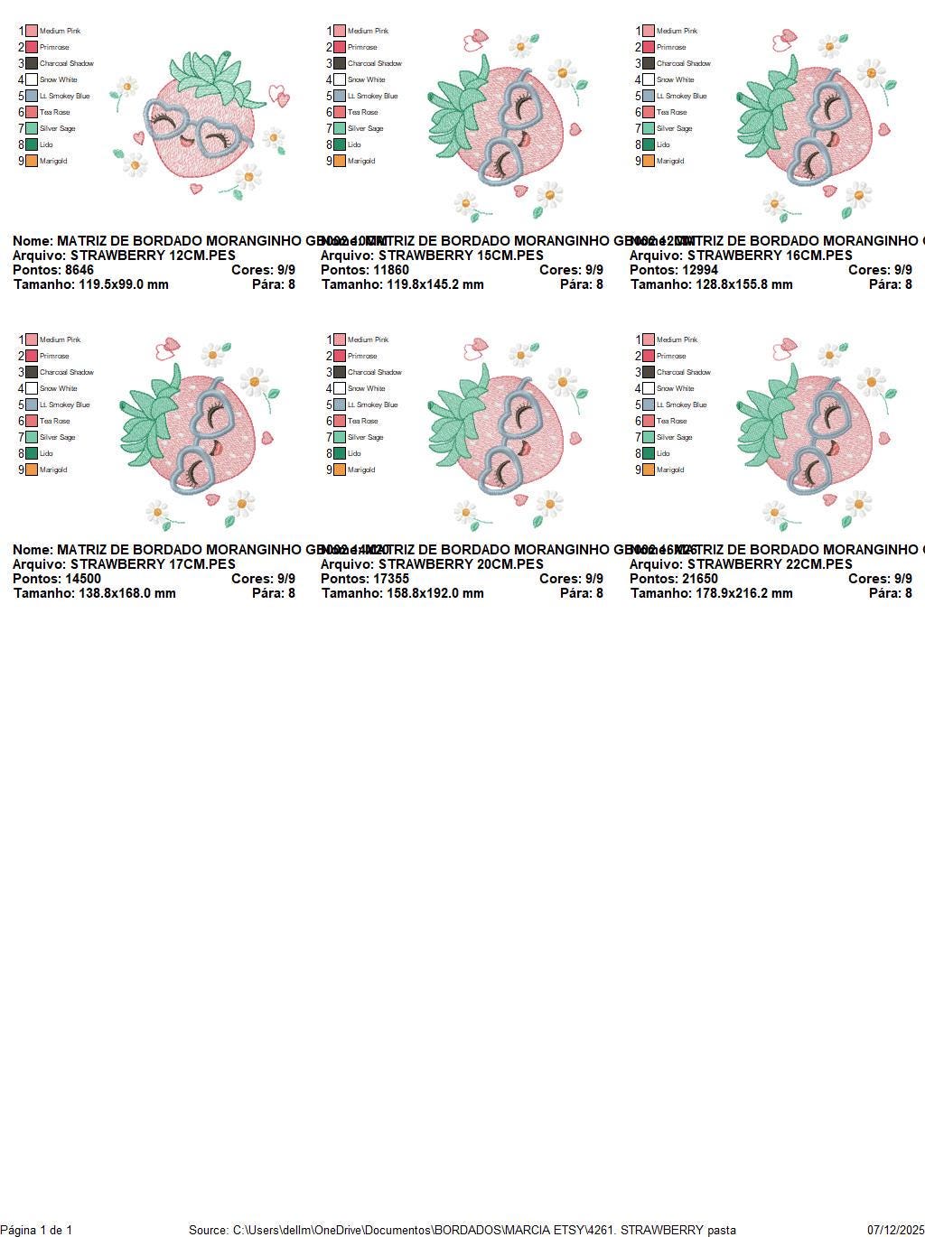 Strawberry with glasses embroidery designs - Fruit machine embroidery pattern - Kitchen Towel file - Instant digital download pes jef dst