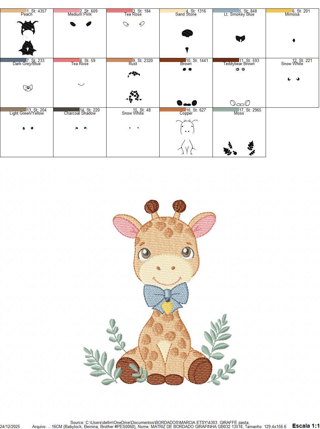 Giraffe embroidery designs - Safari Wild Animal with blue bow tie machine embroidery pattern - Baby boy file - Instant digital download pes