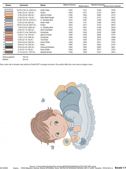 Sleeping baby embroidery design - Baby boy toddler machine embroidery pattern - Newborn Nursery file - Instant digital download pes jef dst