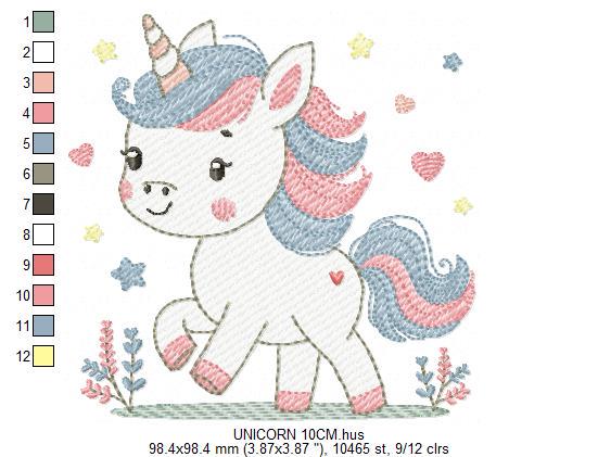 Unicorn embroidery designs - Baby Girl Pony machine embroidery pattern - Fairy tale magical fantasy file - Instant digital download pes jef