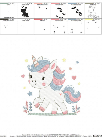 Unicorn embroidery designs - Baby Girl Pony machine embroidery pattern - Fairy tale magical fantasy file - Instant digital download pes jef