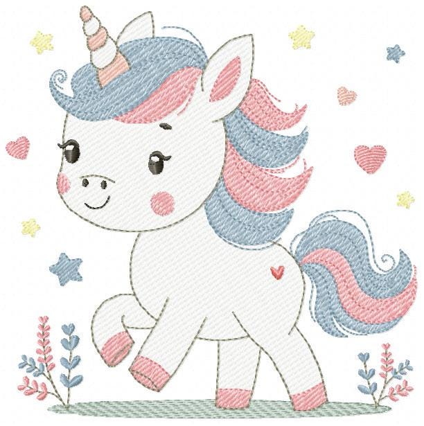 Unicorn embroidery designs - Baby Girl Pony machine embroidery pattern - Fairy tale magical fantasy file - Instant digital download pes jef