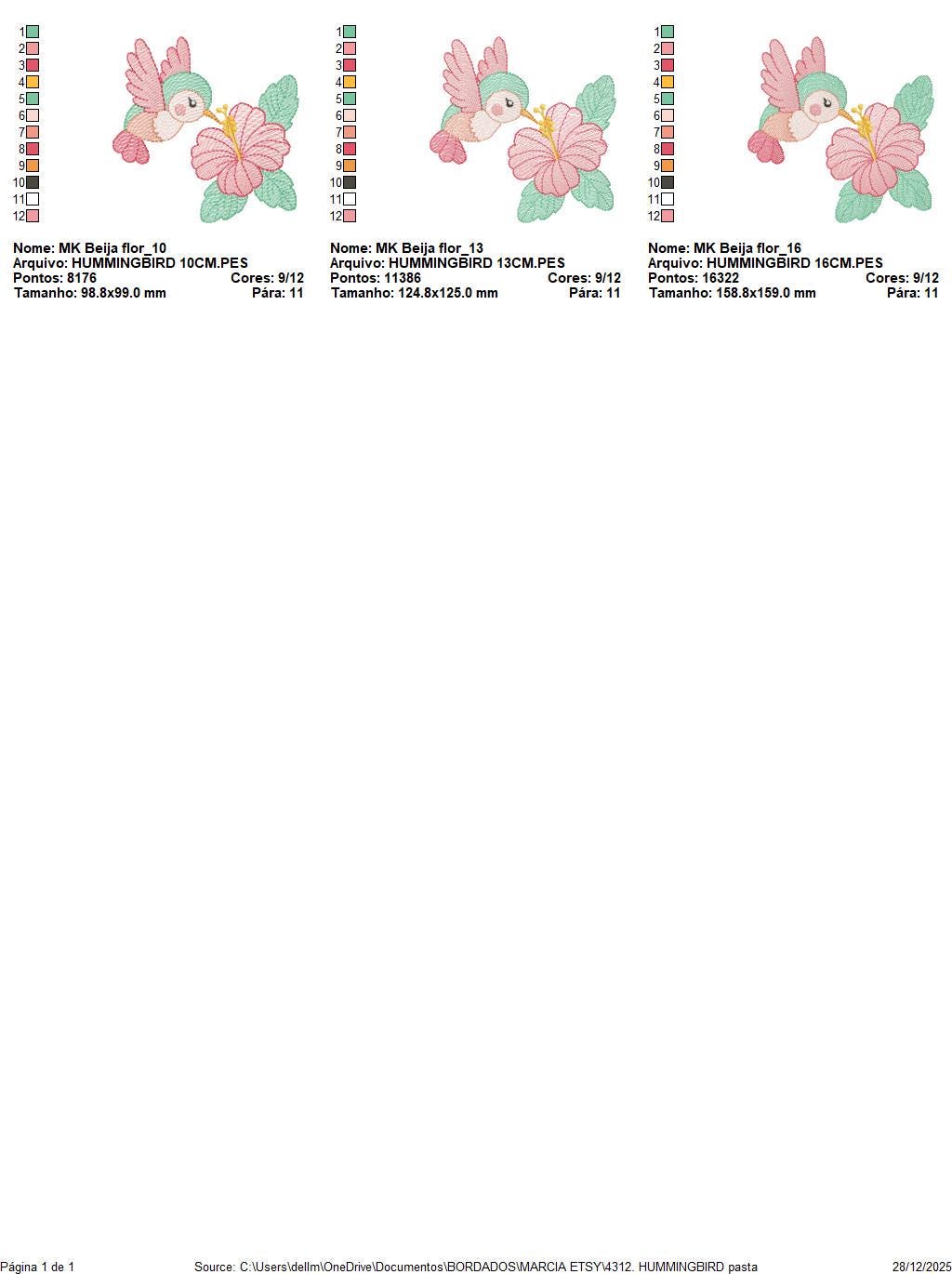 Hummingbird embroidery designs - Baby Girl Bird with flowers machine embroidery pattern - Instant digital download pes jef dst hus vp3 vip