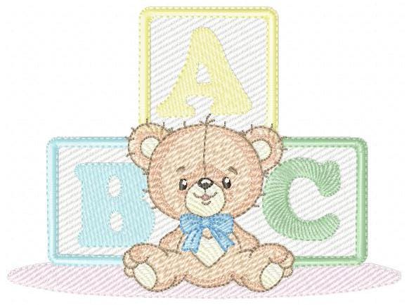 Birthday Teddy Bear embroidery designs - Baby boy Bear with toys machine embroidery pattern - Cute Teddy Bear file - Instant download pes