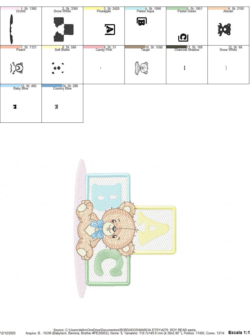 Birthday Teddy Bear embroidery designs - Baby boy Bear with toys machine embroidery pattern - Cute Teddy Bear file - Instant download pes