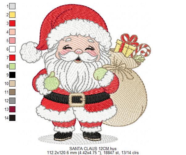 Santa Claus embroidery designs - Ho ho ho Xmas Saint Nicholas machine embroidery pattern - Instant digital download pes jef dst hus vp3 xxx