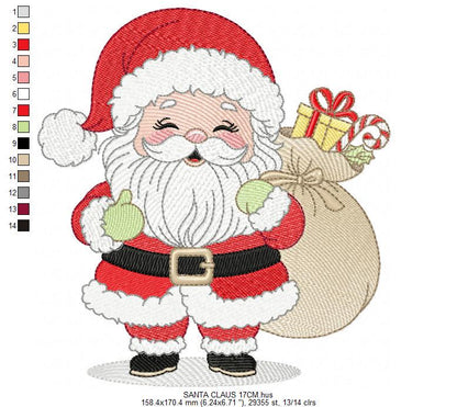 Santa Claus embroidery designs - Ho ho ho Xmas Saint Nicholas machine embroidery pattern - Instant digital download pes jef dst hus vp3 xxx