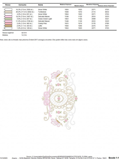Roses with lace and butterflies embroidery designs - Flowers with frame machine embroidery pattern - Floral Kitchen towel - Instant download