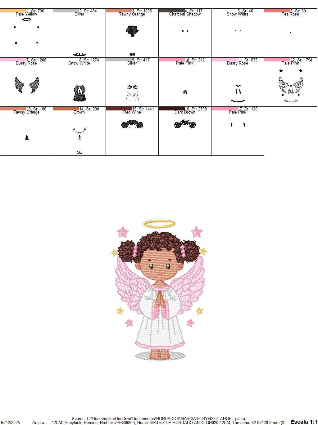 Angel embroidery designs - Angelic Baby girl with curly hair machine embroidery pattern - Girl with wings and halo file - Instant download