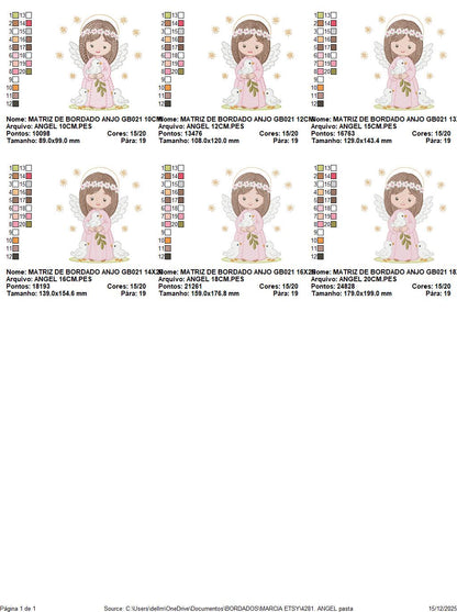 Angel embroidery designs - Angelic Baby girl with doves machine embroidery pattern - Girl with wings and halo file - Instant download pes