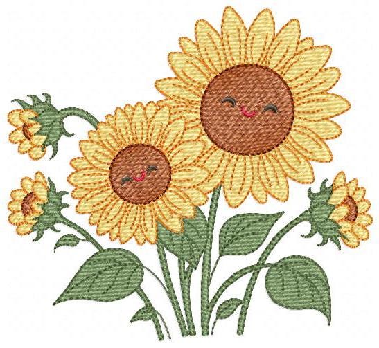 Sunflower embroidery designs - Yellow Flowers machine embroidery pattern - Floral Grandma Kitchen towel - Instant digital download pes jef