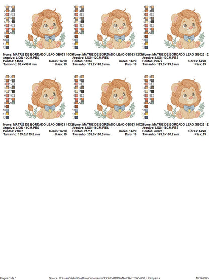 Lion embroidery designs - Safari wild animal with blue tie machine embroidery pattern - Baby Boy file - Instant download pes jef dst hus xxx