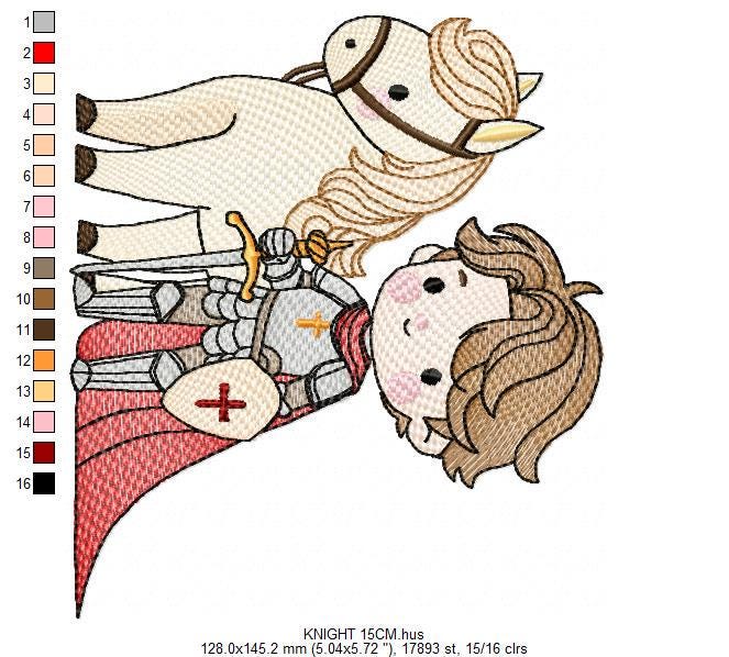 Prince embroidery designs - Knight King with horse machine embroidery pattern - Baby boy Fairytale file - Instant digital download pes jef