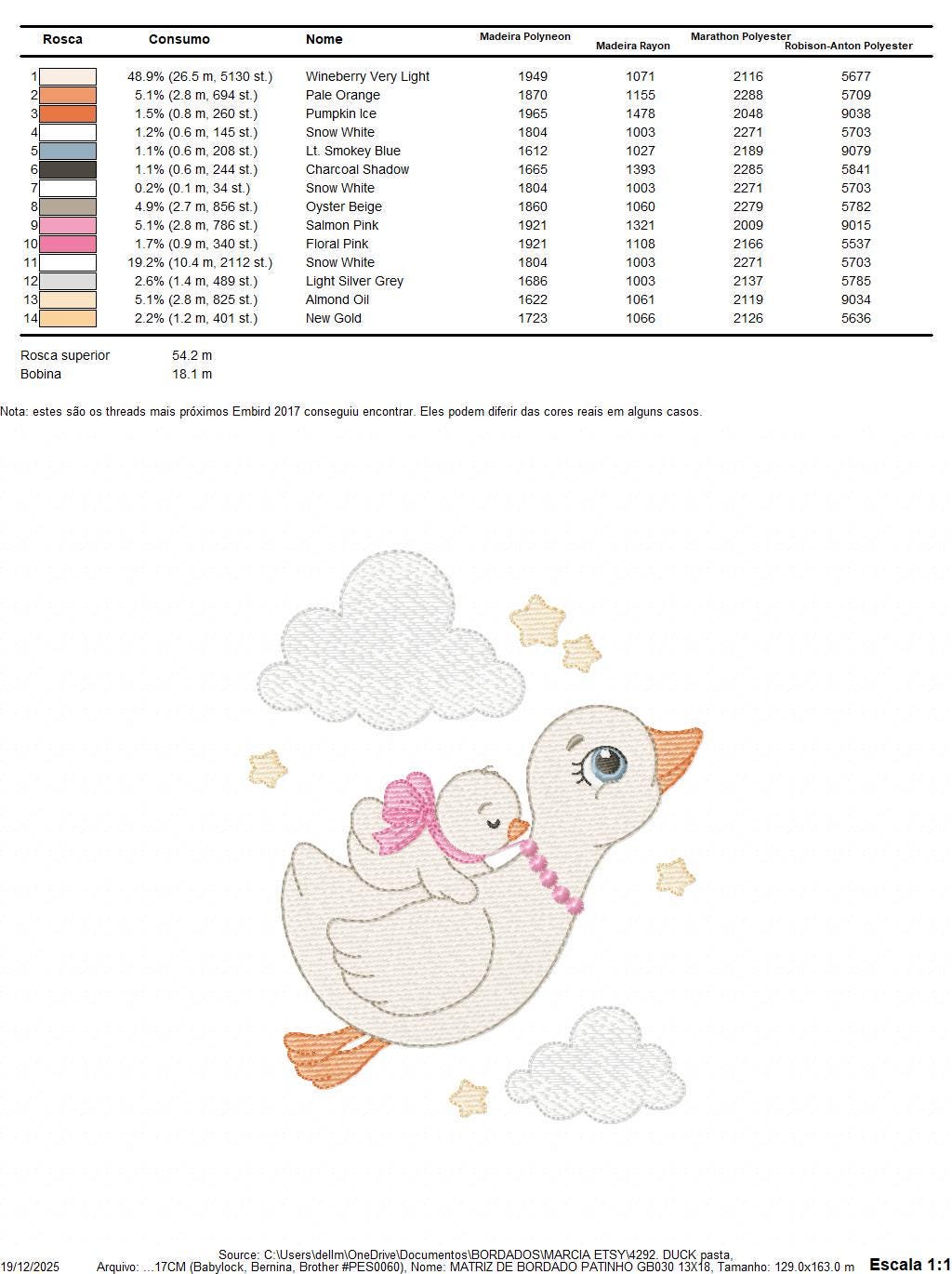 Female Duck with baby embroidery design - Flying bird machine embroidery pattern - Baby Girl file - Instant digital download pes jef dst hus