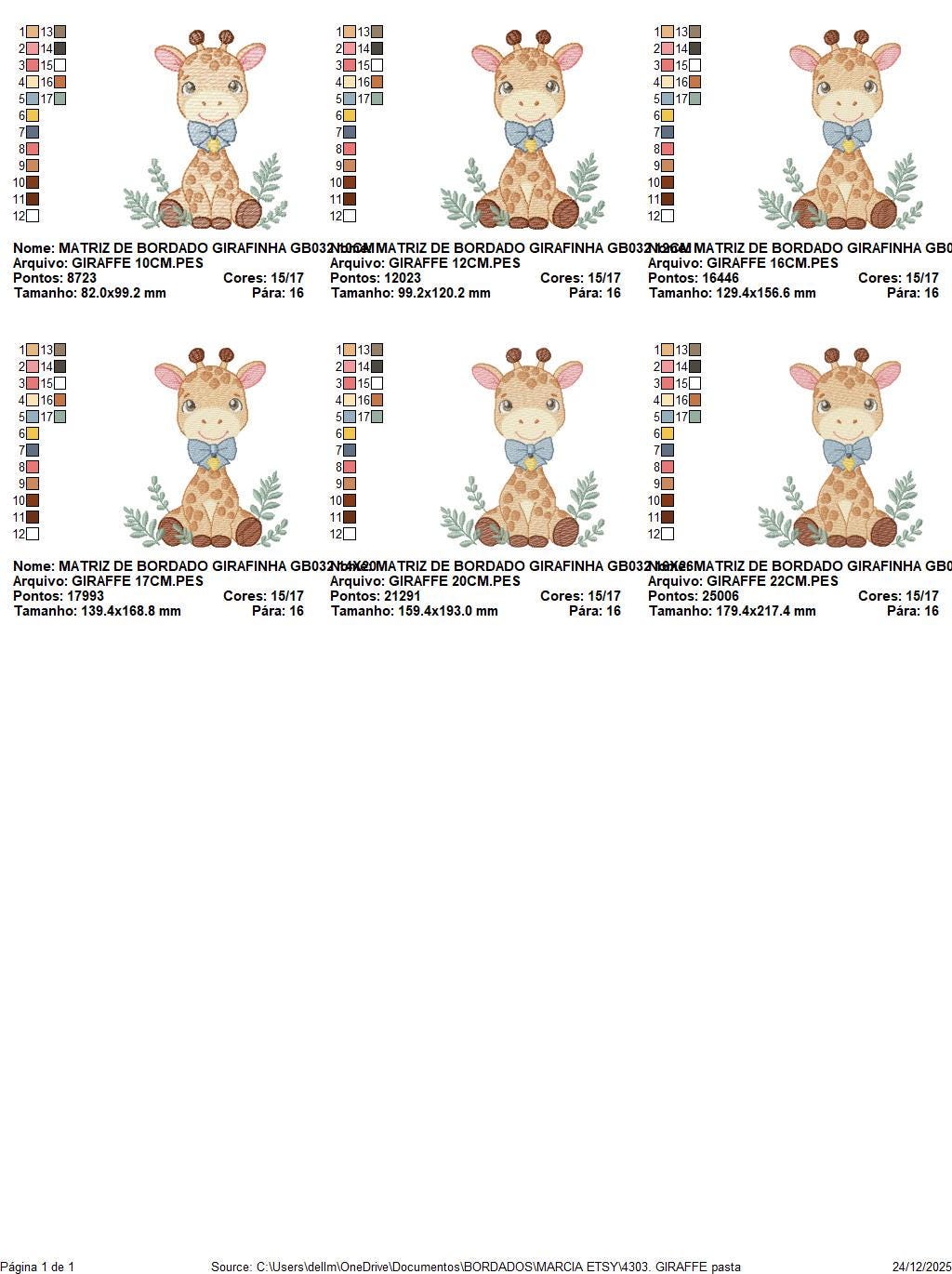 Giraffe embroidery designs - Safari Wild Animal with blue bow tie machine embroidery pattern - Baby boy file - Instant digital download pes