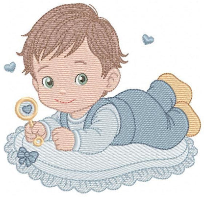 Sleeping baby embroidery design - Baby boy toddler machine embroidery pattern - Newborn Nursery file - Instant digital download pes jef dst