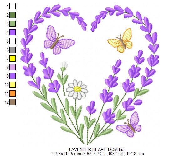 Heart with flowers embroidery designs - Flower heart frame machine embroidery pattern - Baby girl file - Instant digital download pes jef