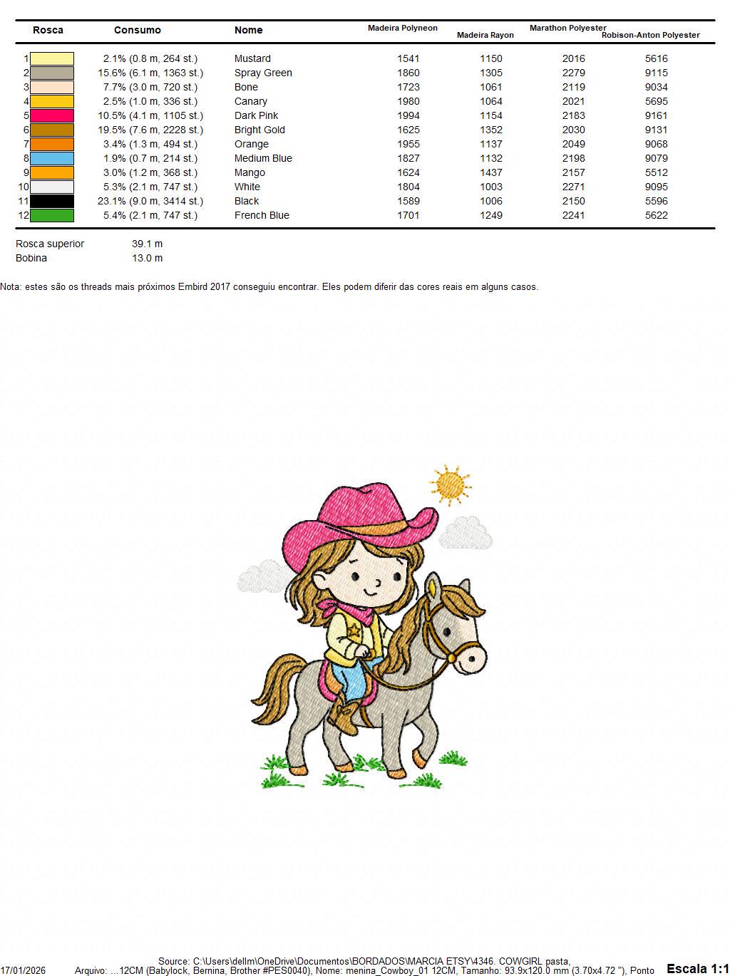 Cowgirl embroidery design - Baby girl with cowboy hat machine embroidery pattern - Girl with horse file - Instant digital download pes jef