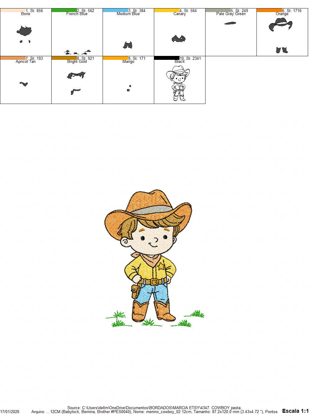 Cowboy embroidery design - Baby boy with cowboy hat machine embroidery pattern - Farm ranch file - Instant digital download pes jef dst hus