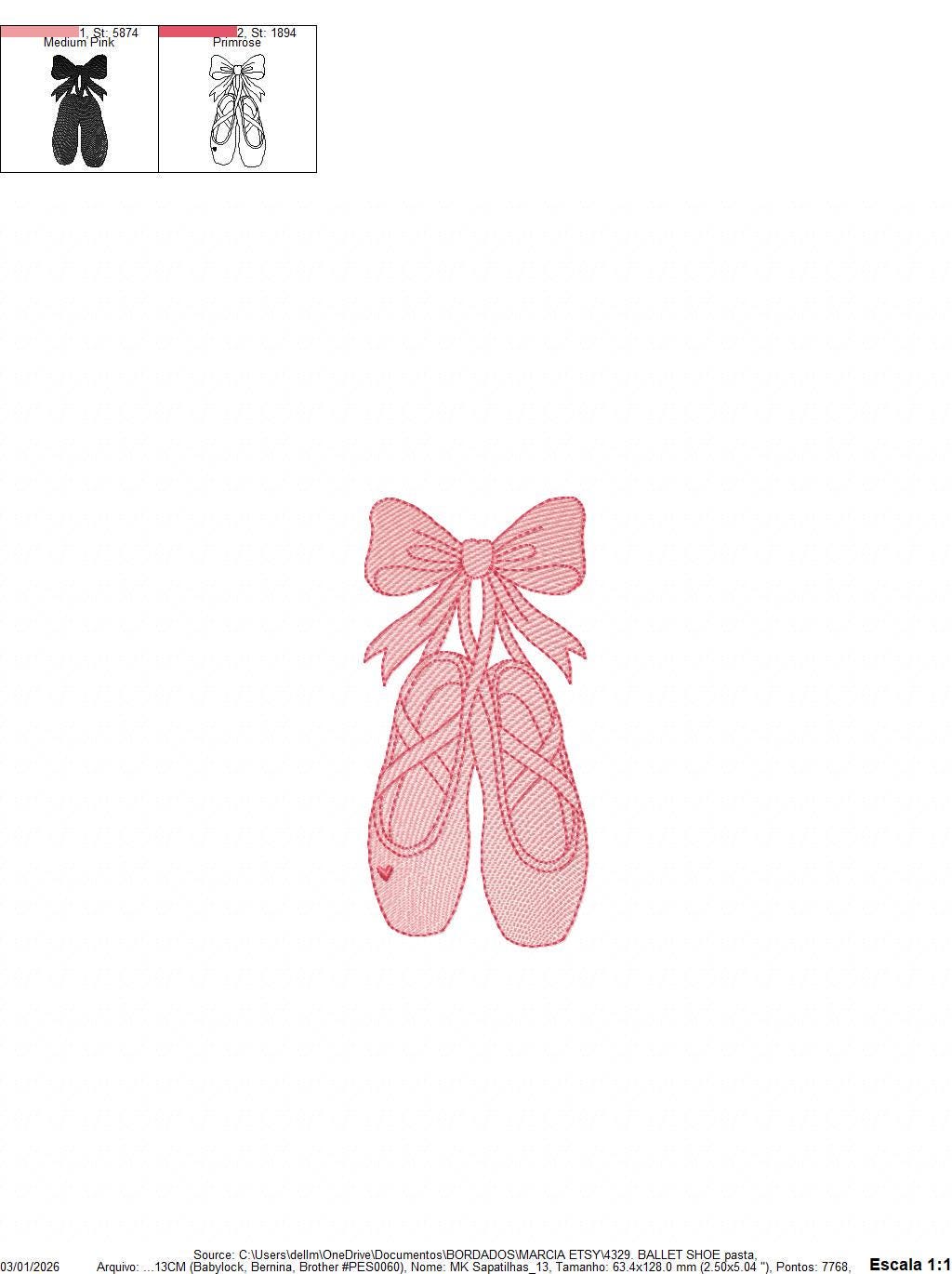 Ballerina shoes embroidery designs - Ballet dancer slipper machine embroidery pattern - Baby girl file - Instant digital download pes jef