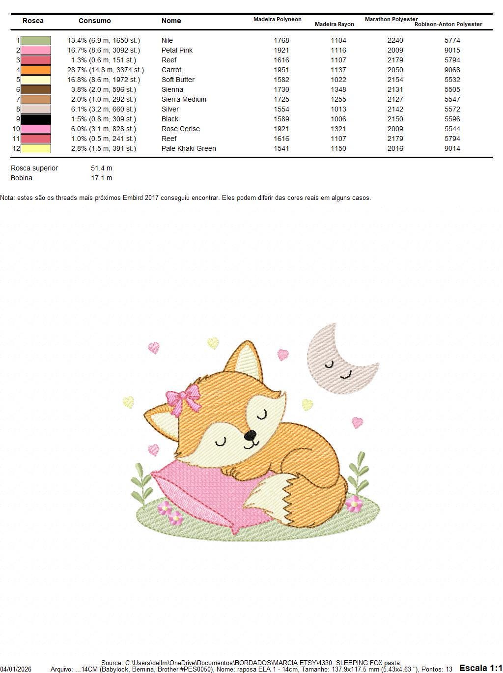 Sleeping Red Fox embroidery designs - Woodland animal with moon and flowers machine embroidery pattern - Baby girl file - Instant download
