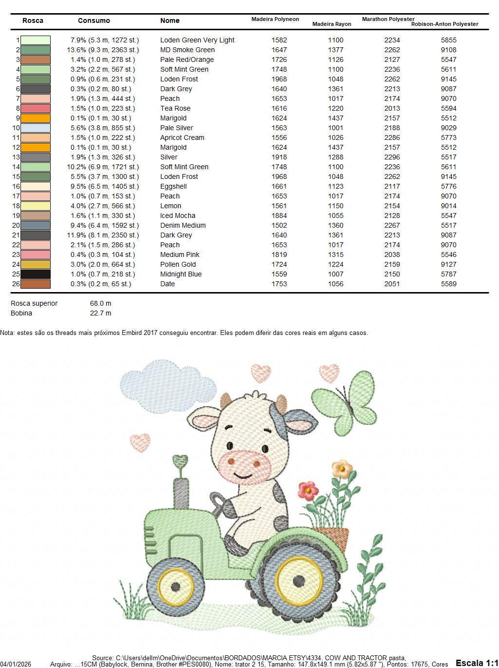 Cow driving tractor embroidery design - Farm Animal machine embroidery pattern - Baby girl and boy file - Instant digital download pes jef