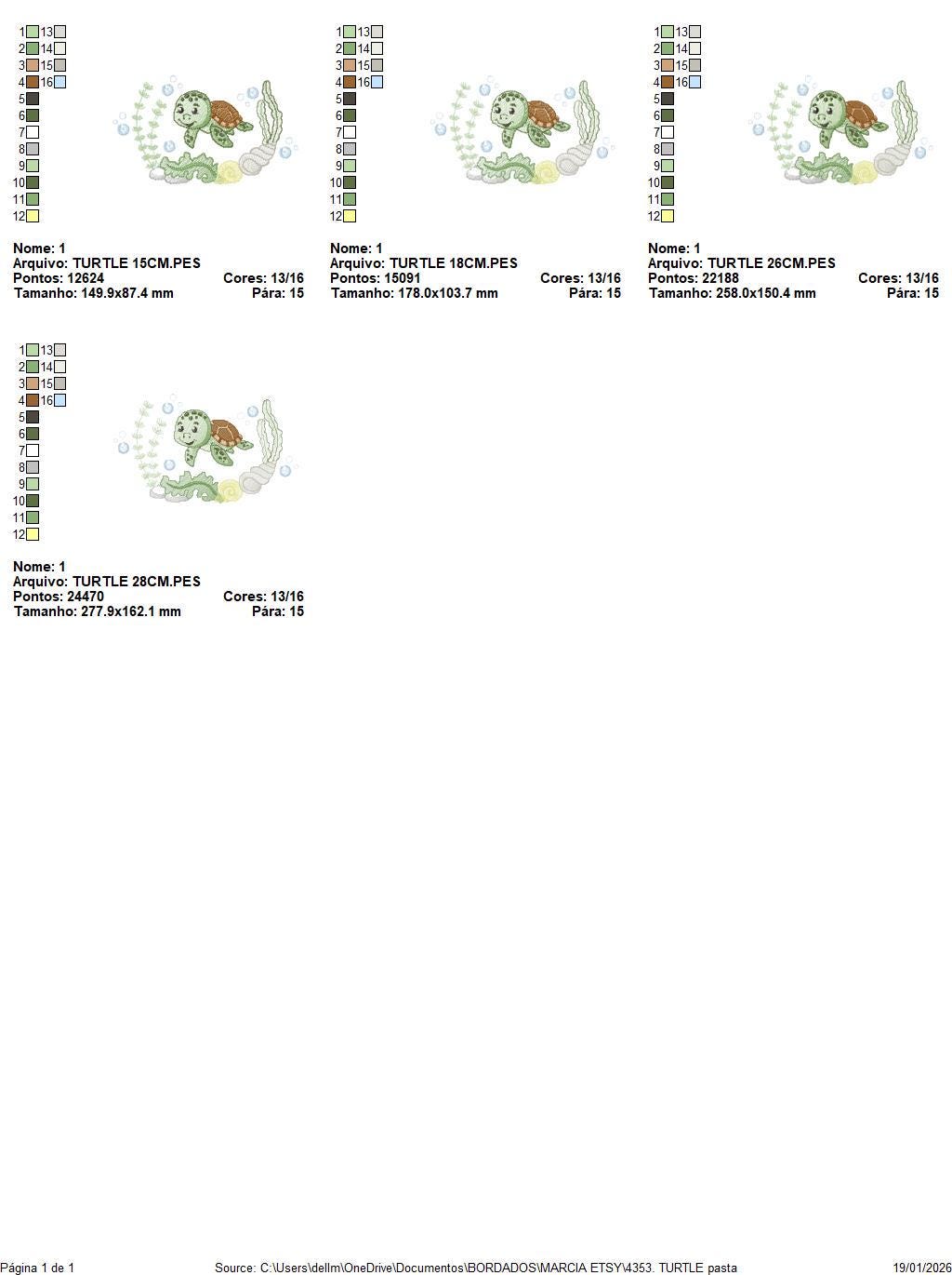Turtle embroidery designs - Ocean animals machine pattern - Turtle with shells bubbles and algae frame - Instant download pes jef dst hus