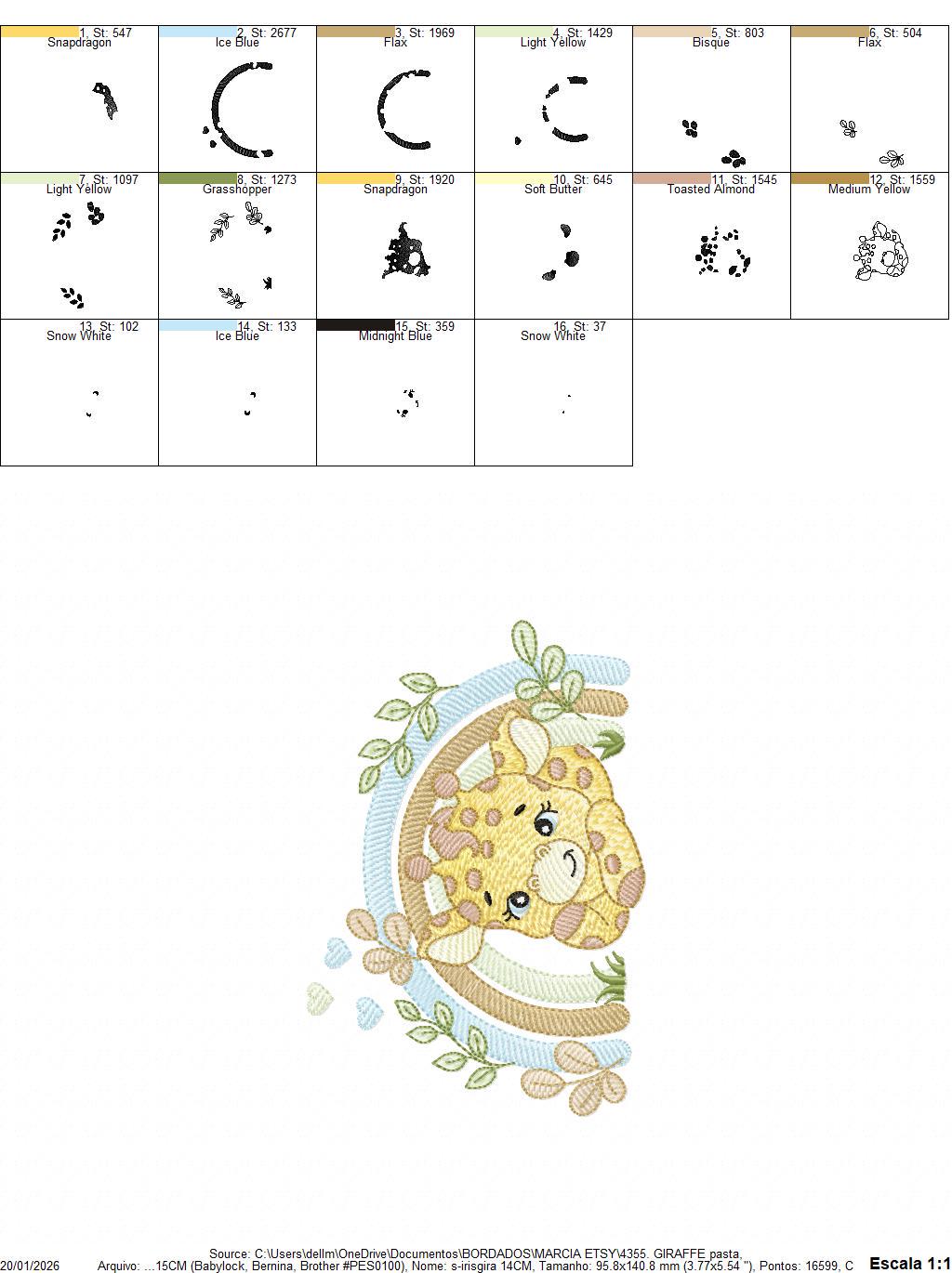 Giraffe with rainbow embroidery design - Male Wild Animal machine embroidery pattern - Baby boy file - Instant download pes jef dst hus vp3