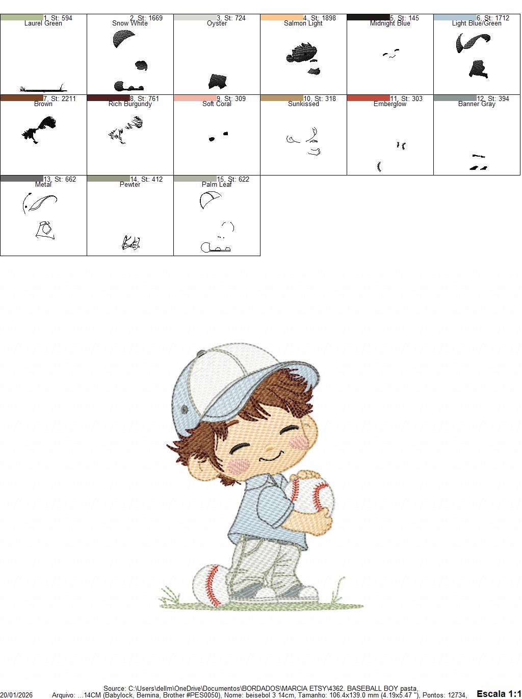 Baseball player embroidery designs - Baby Boy Player machine embroidery file - Boy with baseball uniform file - Instant digital download dst