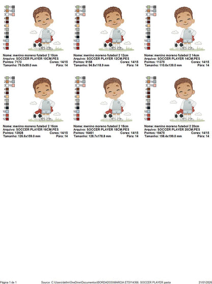 Soccer player embroidery designs - Baby Boy with Black curly hair machine embroidery file - Goalkeeper with soccer ball - Instant download