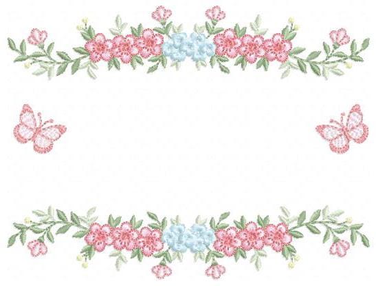 Monogram Frame with roses embroidery designs - Flower Laurel wreath machine embroidery pattern - Kitchen Towel file - Instant download jef