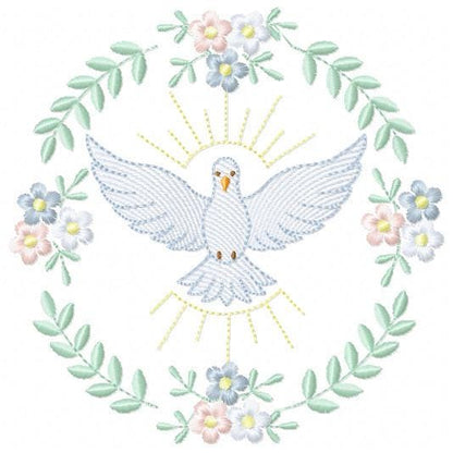 Dove embroidery designs - Holy Spirit machine embroidery pattern - Catholic Religious Eucharist file - Instant digital download pes jef dst