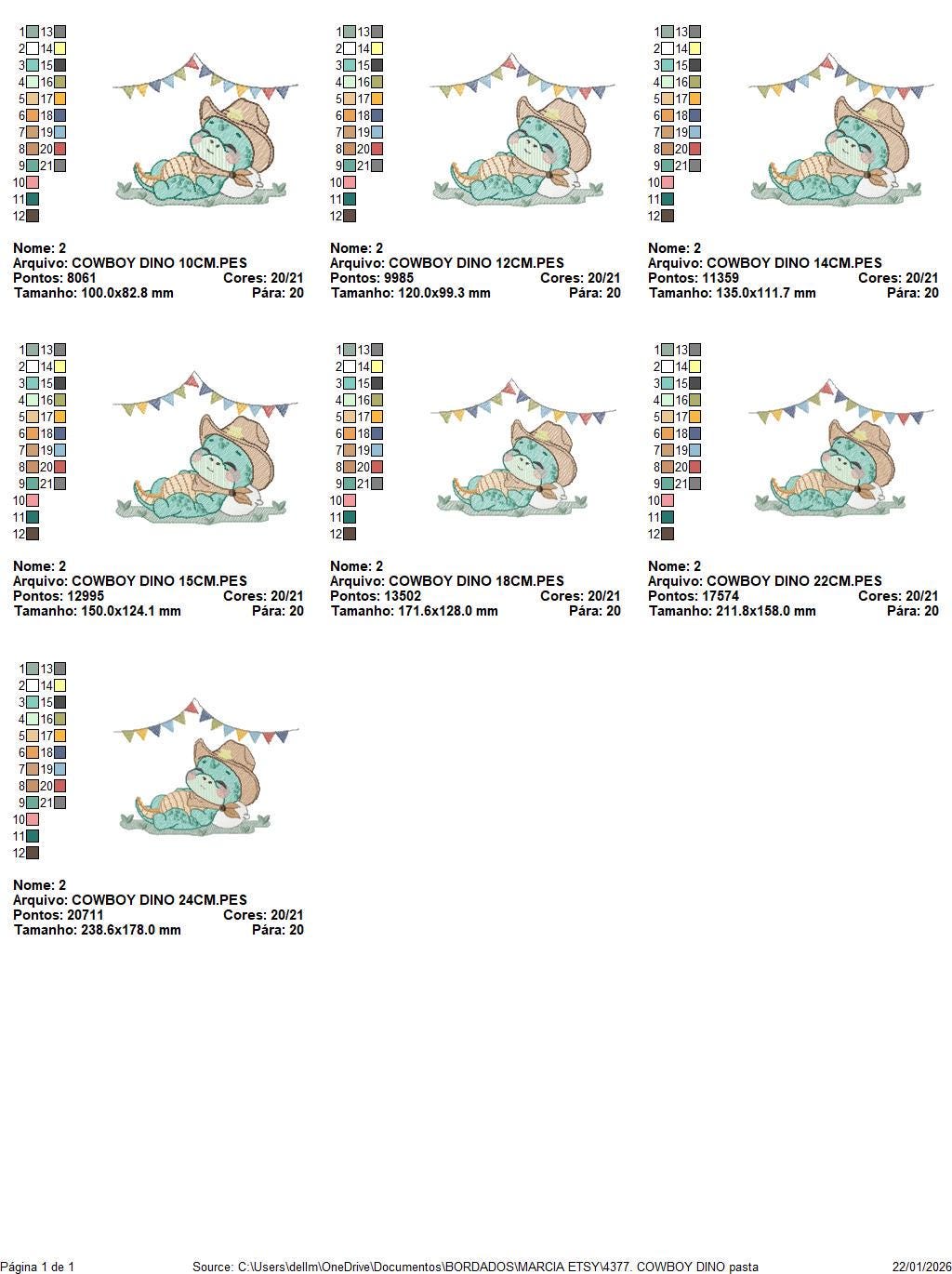 Dinosaur with cowboy hat embroidery designs - Sleeping Dino with flags machine embroidery pattern - Baby Boy file - Instant download pes jef