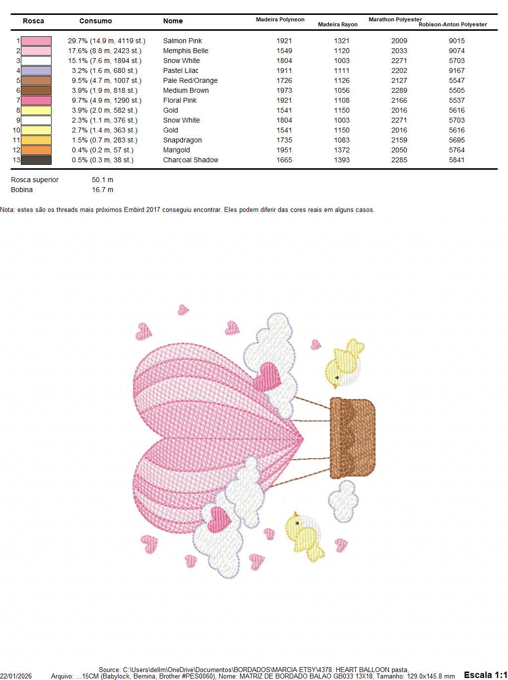 Hot air Balloon embroidery designs - Pink Balloon with birds and hearts machine embroidery pattern - Baby Girl file - instant download pes