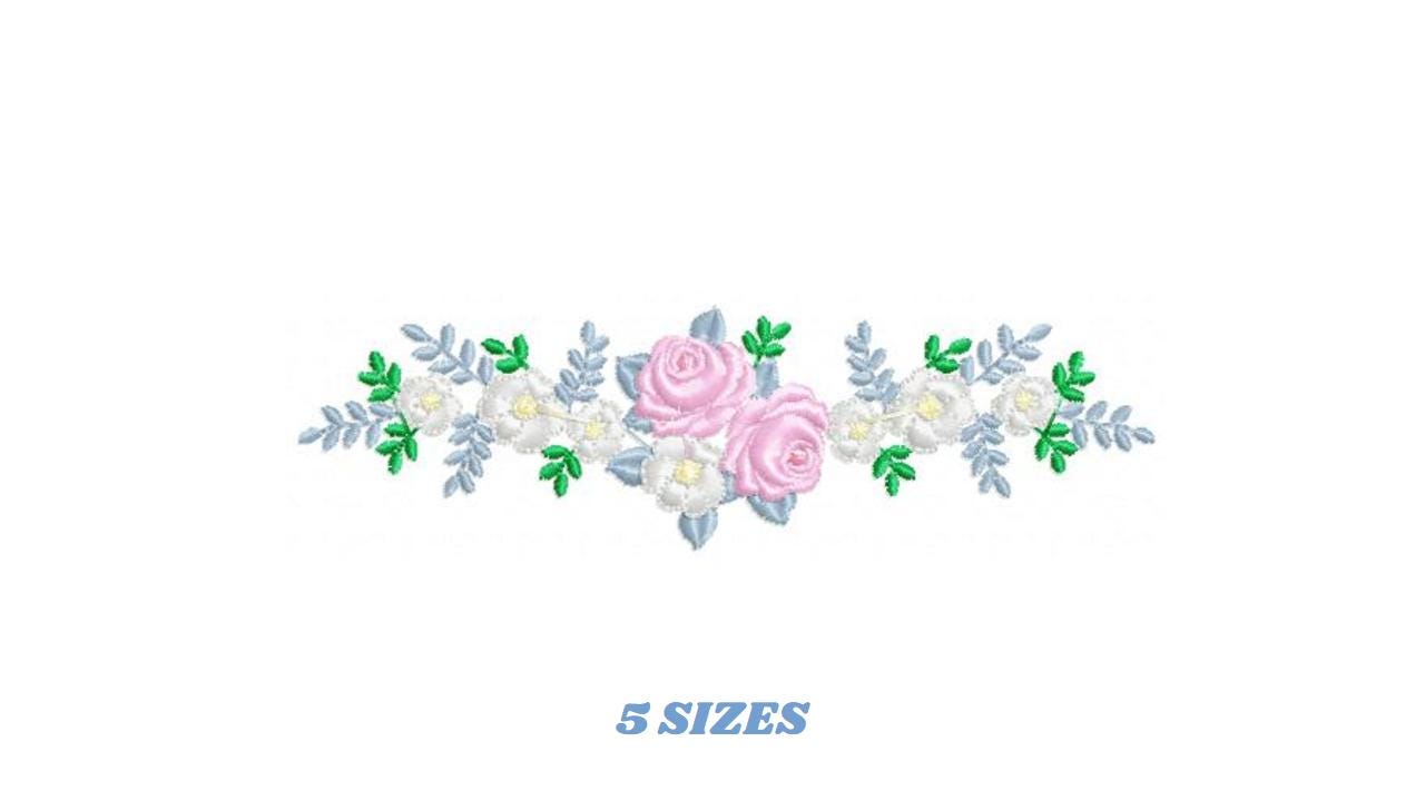 Flower line embroidery designs - Roses Divider machine embroidery pattern - Kitchen towel file - Instant download pes jef dst vp3 hus xxx