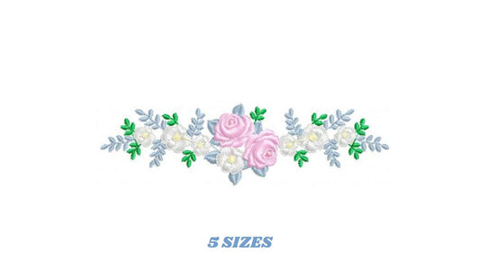 Flower line embroidery designs - Roses Divider machine embroidery pattern - Kitchen towel file - Instant download pes jef dst vp3 hus xxx