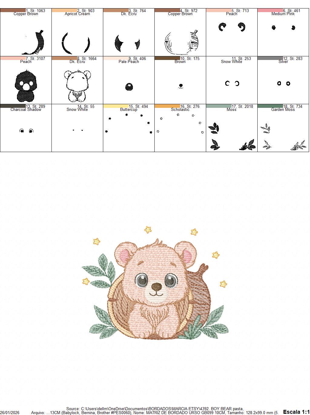 Bear embroidery designs - Baby Boy Bear machine embroidery pattern - Cute Bear with tree trunk file - Instant digital download pes jef dst