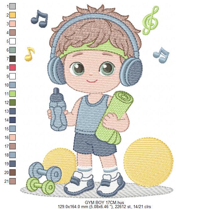 Gym-goer Boy embroidery designs - Fitness enthusiast athlete teacher machine embroidery file - Gym regular rat file - Instant download pes