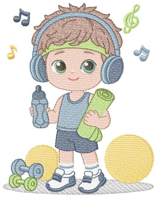 Gym-goer Boy embroidery designs - Fitness enthusiast athlete teacher machine embroidery file - Gym regular rat file - Instant download pes