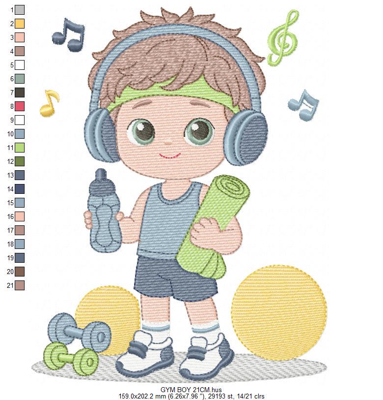 Gym-goer Boy embroidery designs - Fitness enthusiast athlete teacher machine embroidery file - Gym regular rat file - Instant download pes