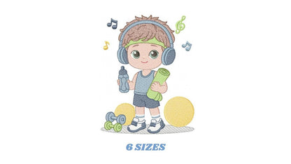 Gym-goer Boy embroidery designs - Fitness enthusiast athlete teacher machine embroidery file - Gym regular rat file - Instant download pes