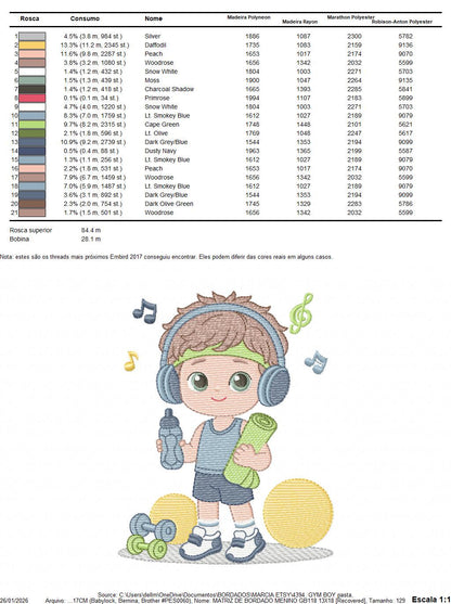 Gym-goer Boy embroidery designs - Fitness enthusiast athlete teacher machine embroidery file - Gym regular rat file - Instant download pes