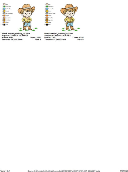 Cowboy embroidery design - Baby boy with cowboy hat machine embroidery pattern - Farm ranch file - Instant digital download pes jef dst hus
