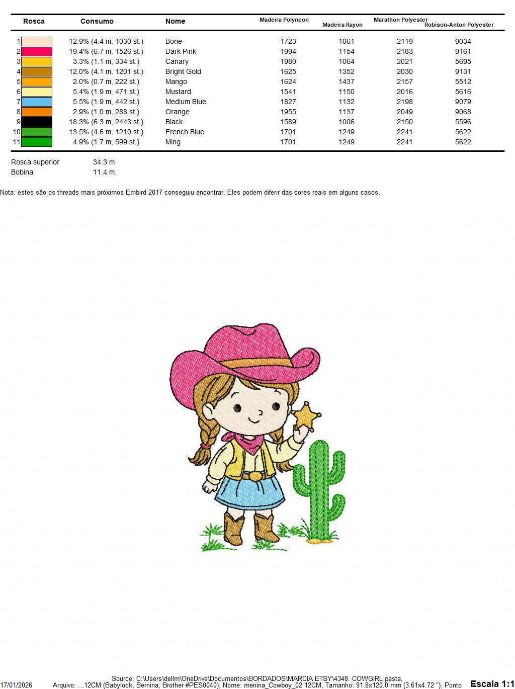 Cowgirl embroidery design - Baby girl with cowboy hat machine embroidery pattern - Girl with sheriff star file - Instant download pes jef