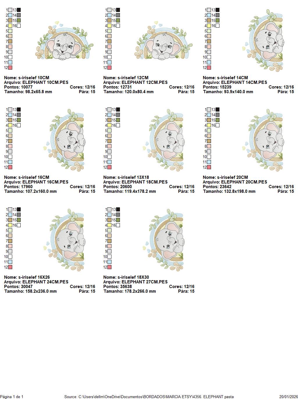 Elephant embroidery designs - Safari Wild Animal machine embroidery pattern - Baby Boy file - Flowers and rainbow - Instant digital download